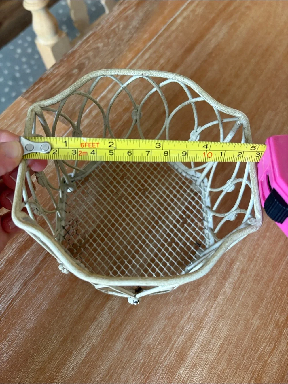 Decorative Cream Metal Basket